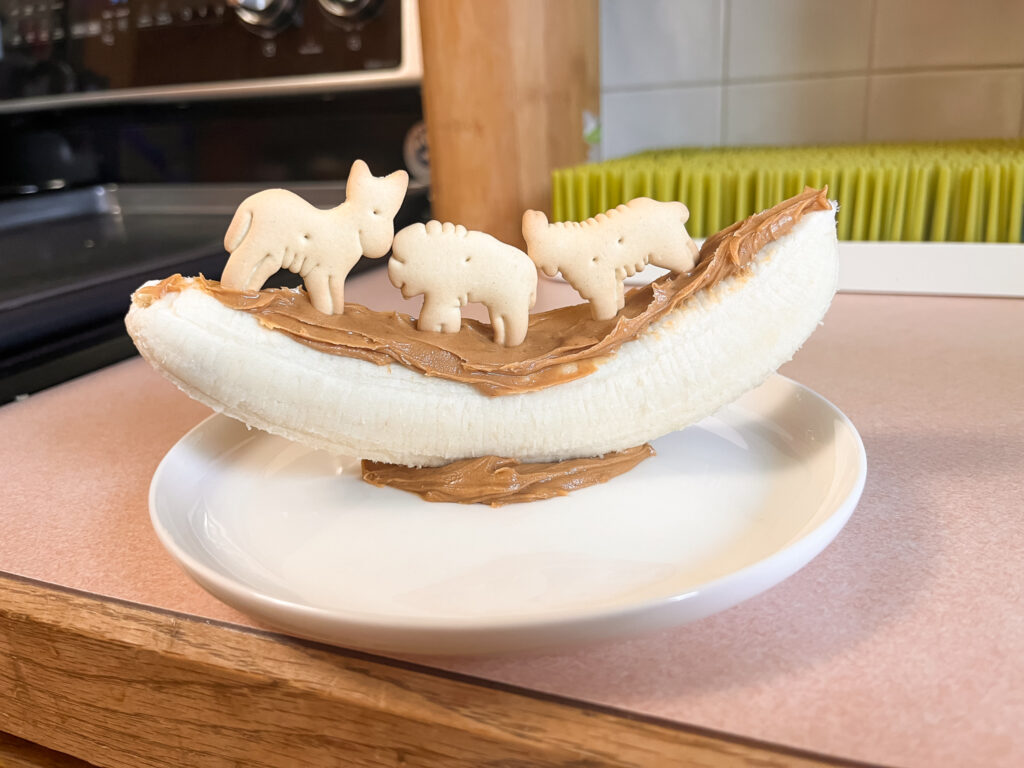 noah's ark banana boat snack recipe